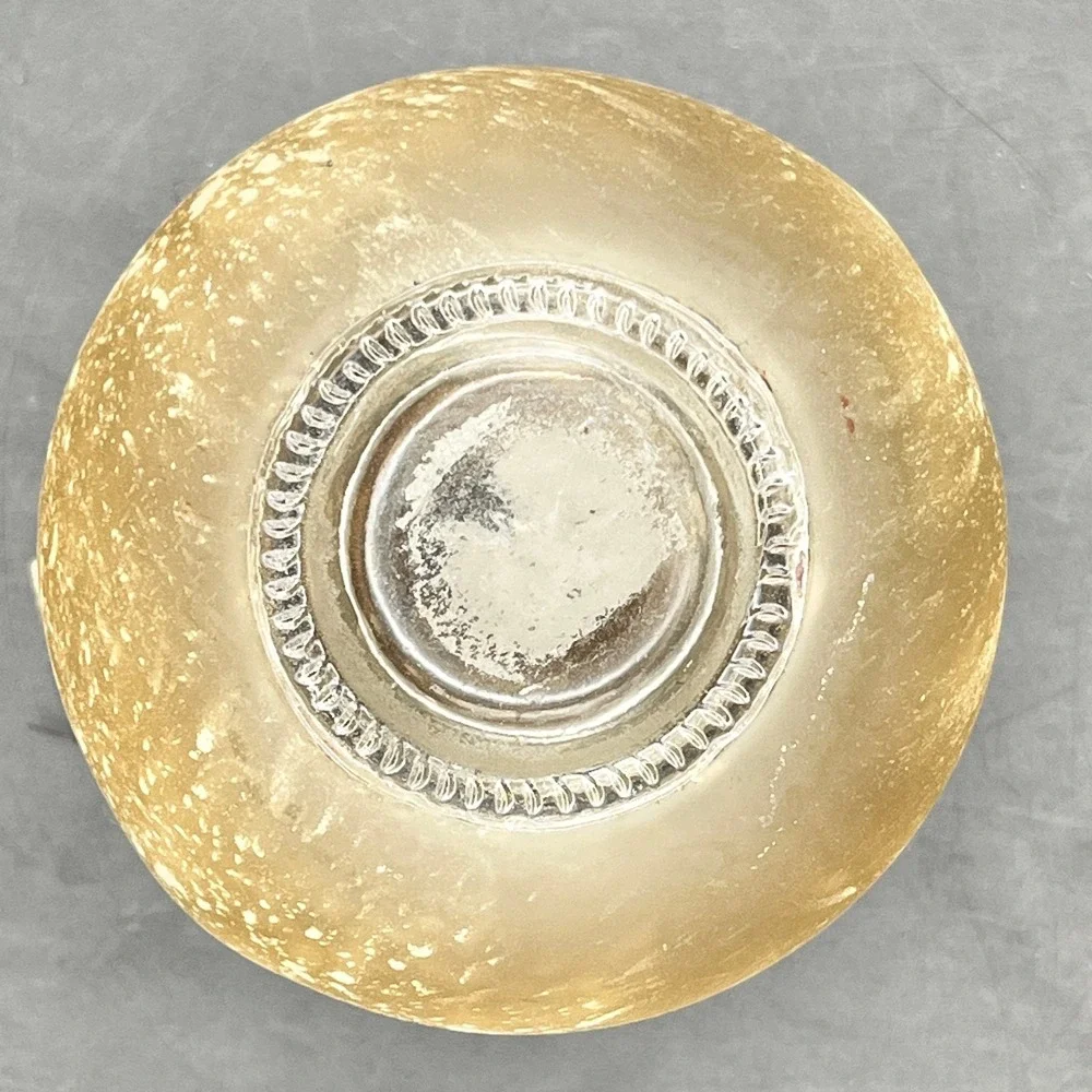 Frosted Amber Speckled Glass Bud Vase Harmony‎ Beaded Charm Boho Decor 4